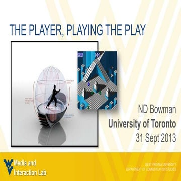 The player, playing the play (University of Toronto Guest Lecture)