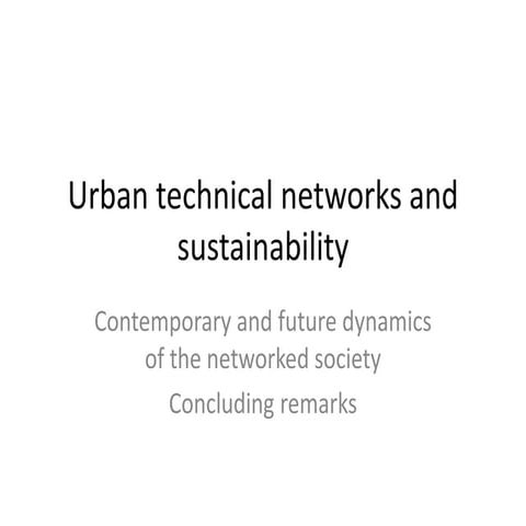 Urban technical networks and sustainability