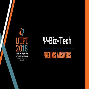 UTPT 2018 Sci-Biz-Tech Quiz Prelims