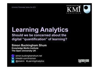 Learning Analytics - UTS 2013