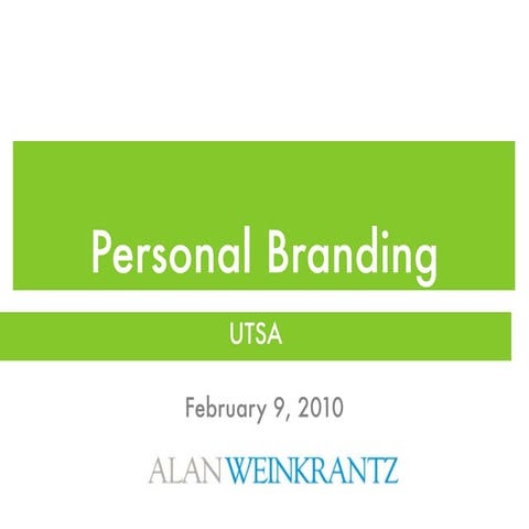 Personal Brand - UTSA Course