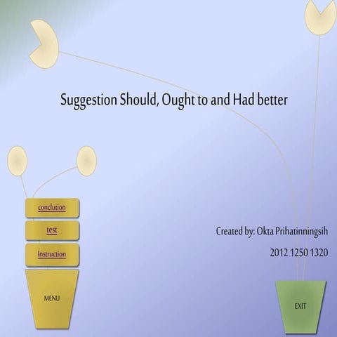 pop up suggestion should, ought to and had better