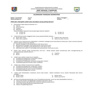 Soal Ulangan Tengah Semester (UTS) ...