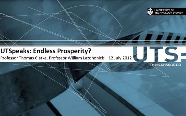 UTSpeaks: Endless Prosperity?