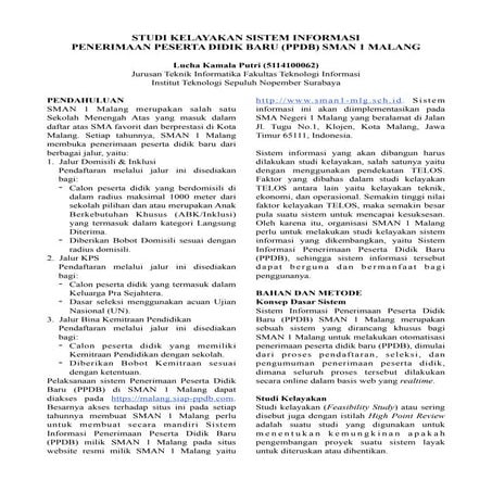 Uts studi kelayakan sistem informasi penerimaan peserta didik baru sman 1 malang