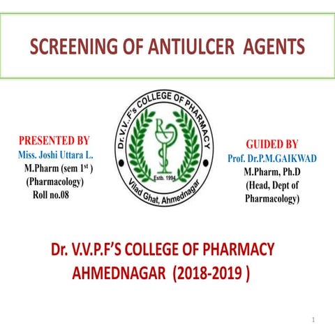 screening  of antiulcer agents