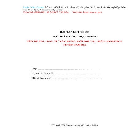 ĐẦU TƯ XÂY DỰNG MỚI ĐỘI TÀU BIỂN LOGISTICS TUYẾN NỘI ĐỊA