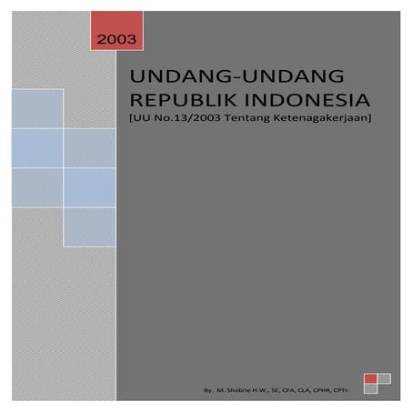 Undang Undang No 13 Th 2003 Tentang Ketenagakerjaan Pdf