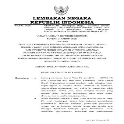 Undang-Undang Nomor 2 Tahun 2020