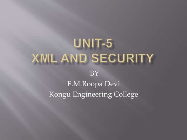 Uunit 5-xml&web security