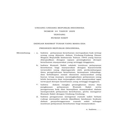 Uu no. 44_th_2009_ttg_rumah_sakit 