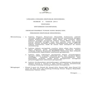 Uu no 4 thn 2011 tentang informasi ...