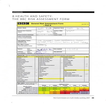 Insight workplace safety risk assessment form - example | DOC