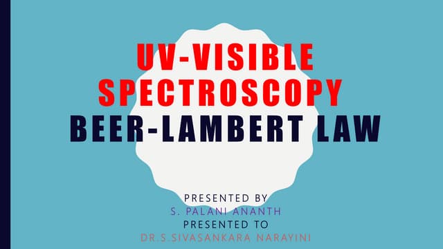 Beer lambert Law | PPT