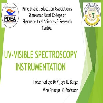 UV-VISIBLE SPECTROSCOPY INSTRUMENTATION.pptx