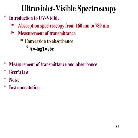 uv-vis(mar05) chemistry uv- visiple ppt ppt