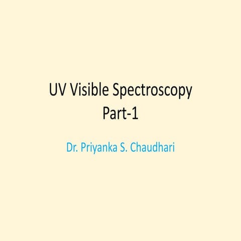 Uv vis spectroscopy- part-1