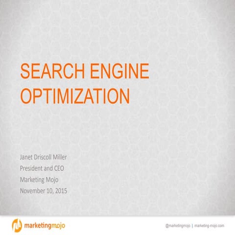Search Engine Optimization (SEO) -- University of Virginia Presentation