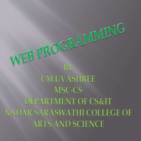web programming | PPT