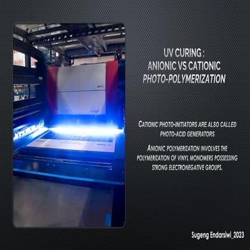 UV Curing ANIONIC & CATIONIC