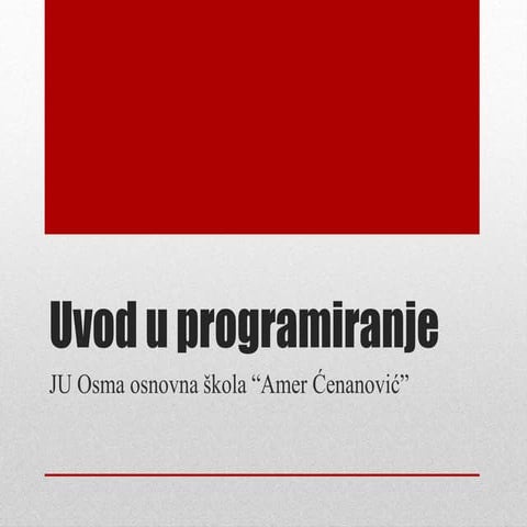 Uvod u programiranje