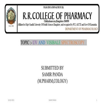  Seminar of U.V. Spectroscopy by SAMIR PANDA