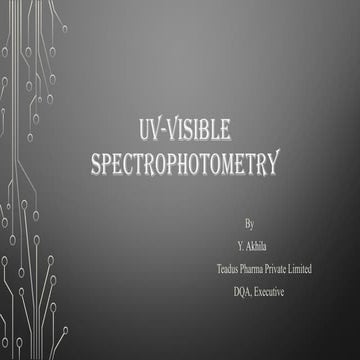 UV-Visible spectrophotometer Instrumentation