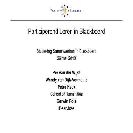 Participerend leren in Blackboard