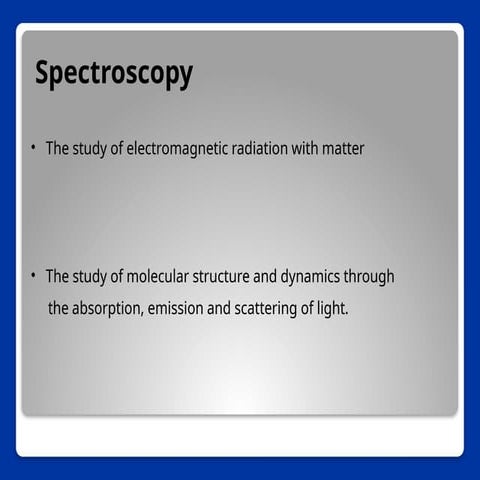 UV visible spectroscopy in analytical chemistry