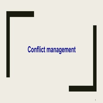 Conflict Management