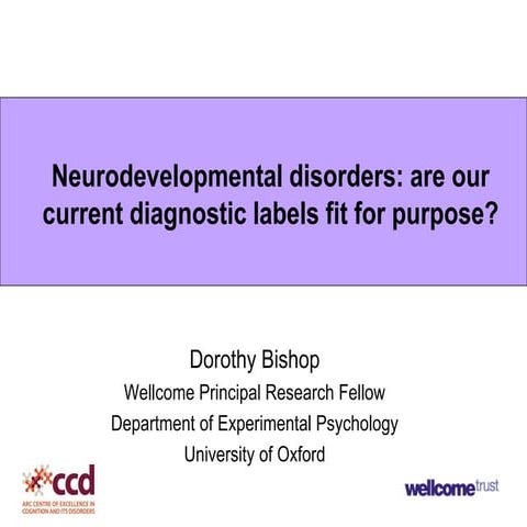 Neurodevelopmental disorders: are our current diagnostic labels fit for purpose?