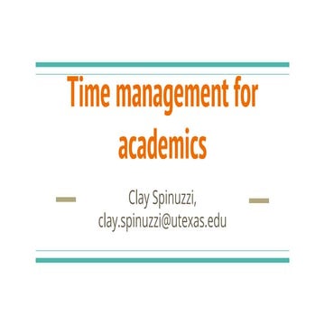 Time management for academics
