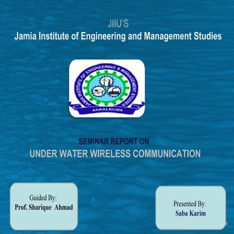 Under Water wireless communication