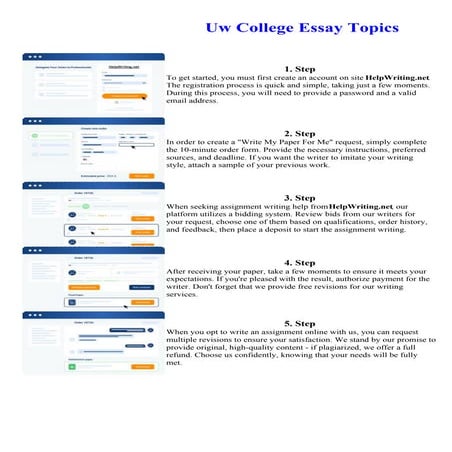 Uw College Essay Topics. Online assignment writing service.