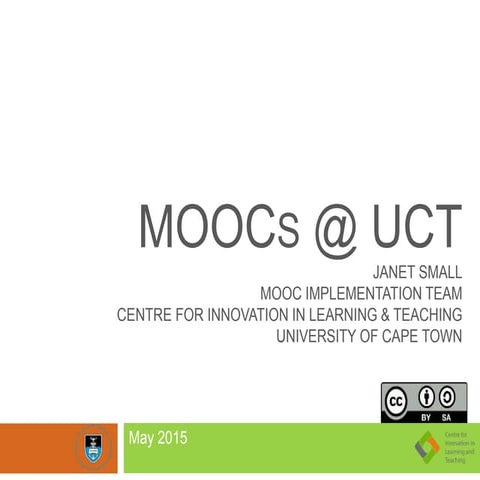 Presentation on UCT MOOCs to UWC's Public Health workshop