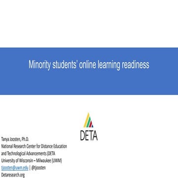 Minority students' online learning readiness