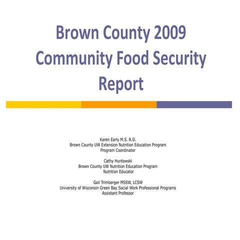 Brown County UW-Extension Food Security Presentation