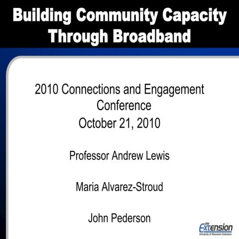 Building Community Capacity through Broadband