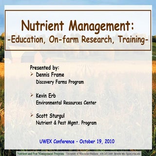Nutrient Management: Education, On-...
