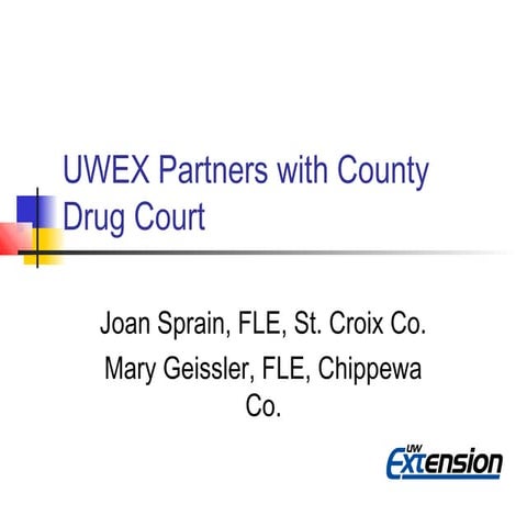 Communicating Value: UWEX Partners with County Drug Court
