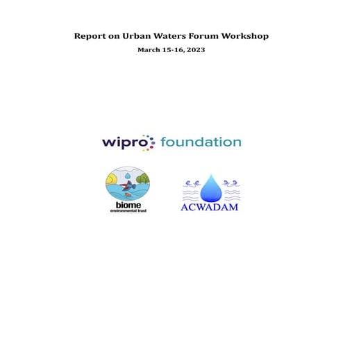 Urban Waters Forum 2023 - Water sustainability workshop