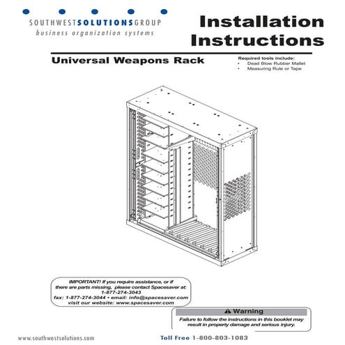 UWR Weapon Racks Installation Instructions | PDF