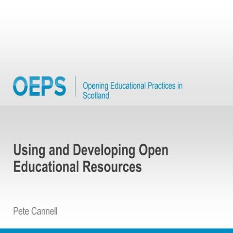 Using and developing OER