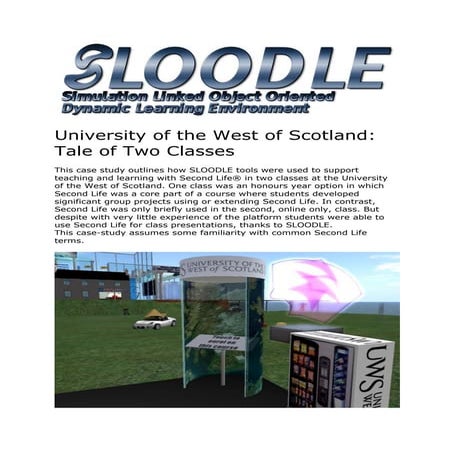 SLOODLE Case Study: UWS