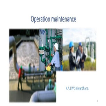 Operation & maintenance aspects of a Water treatment plant.