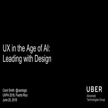 UX in the Age of AI: Leading with Design