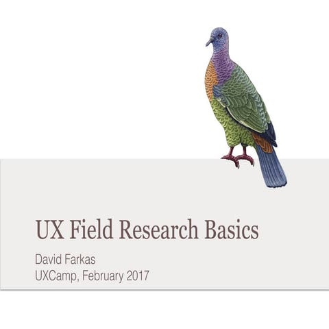 UX Field Research Basics Chicago Camp 2017