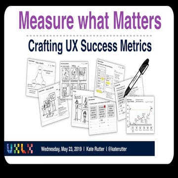 Measure What Matters: Crafting UX Success Metrics [UX Lisbon 2019, workshop] 