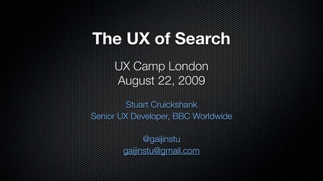 The UX of Search