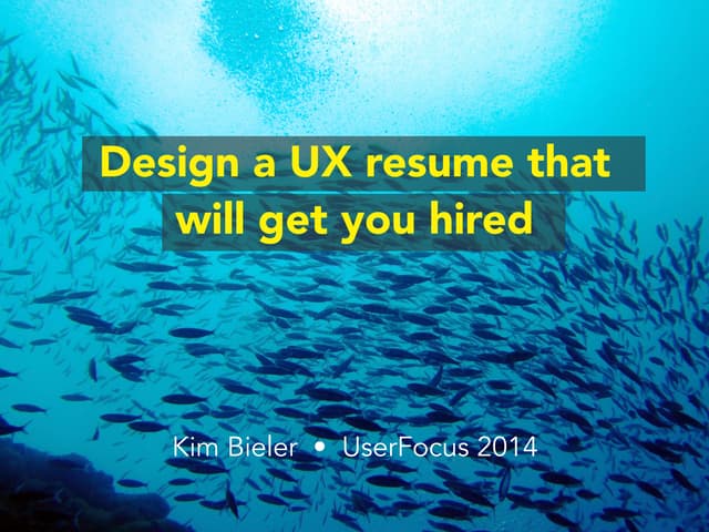 Design a UX resume that will get you hired